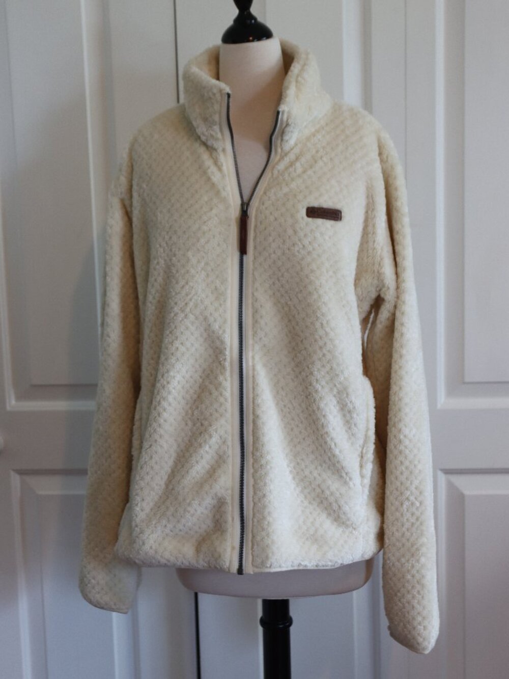 Columbia Women's Fire Side II Sherpa Full Zip Jacket Cream High Pile Fleece XL